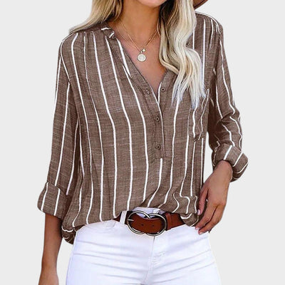 Débora - Blusa artesanal com riscas