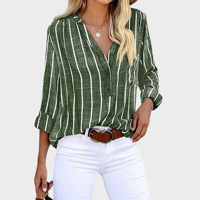 Débora - Blusa artesanal com riscas