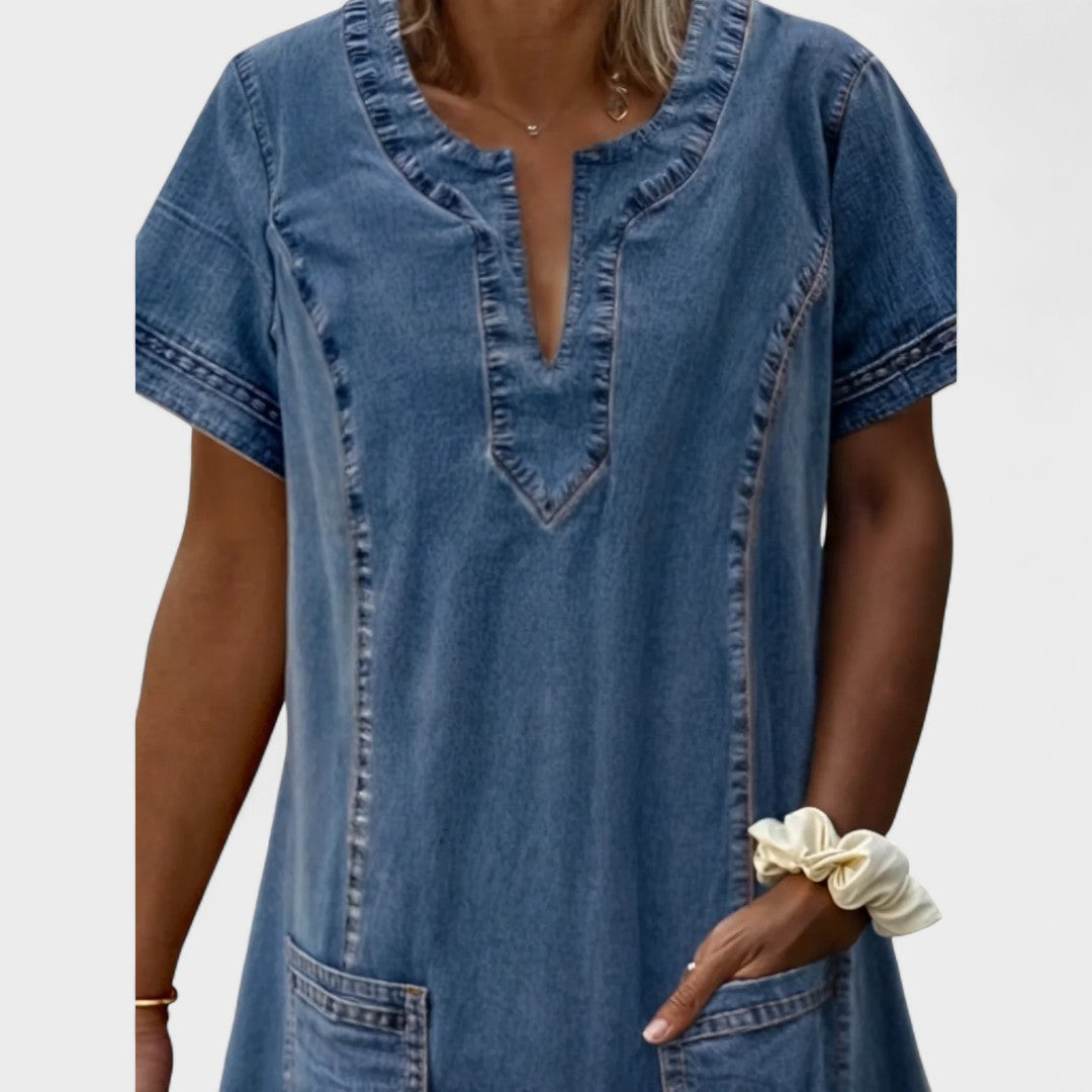 Julia - Vestido em ganga suave