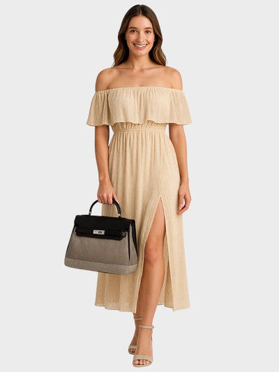 Emilia - Bolsa de lona em pele de vaca